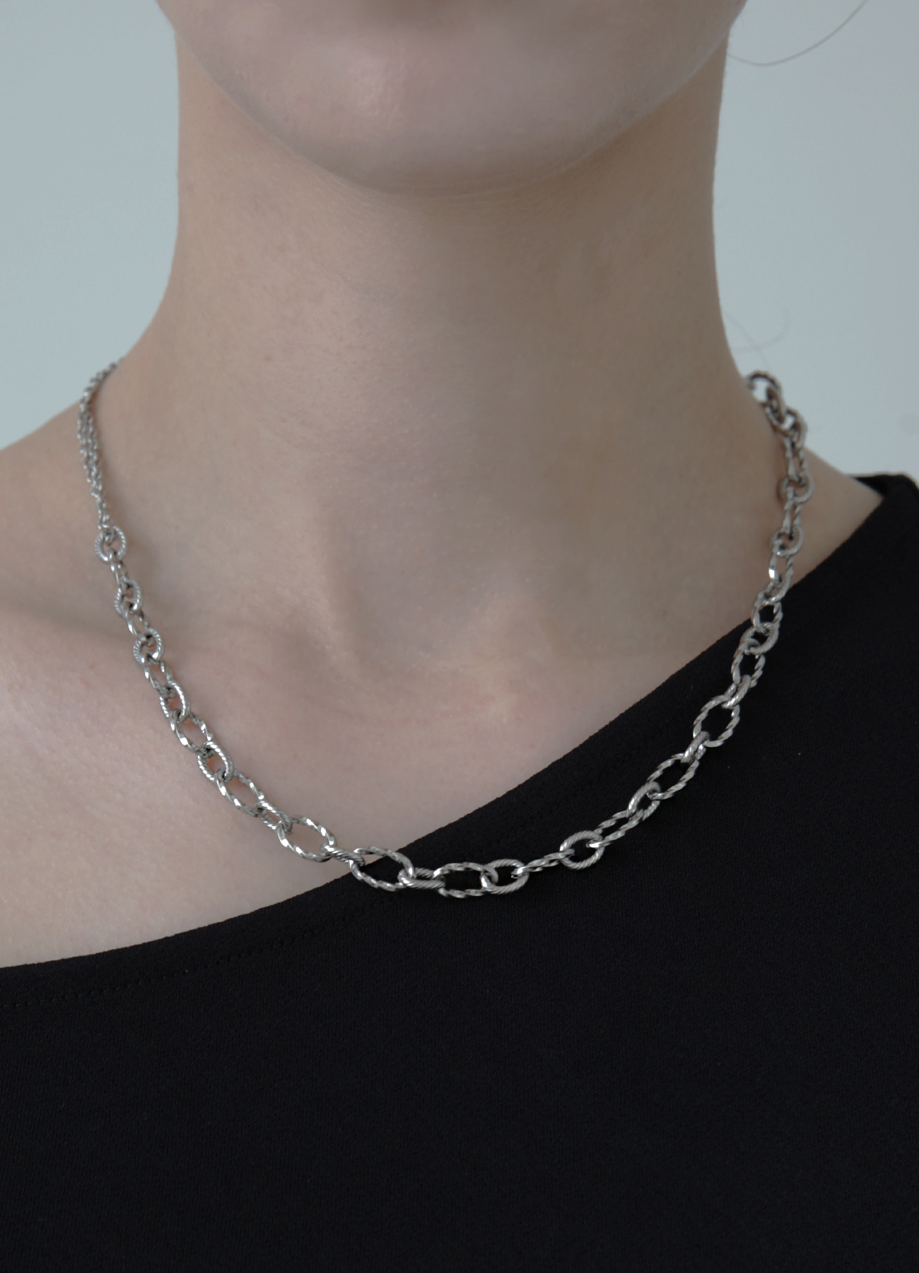 [NCT 재민 착용]Cutting Oval Chain N. (Silver)